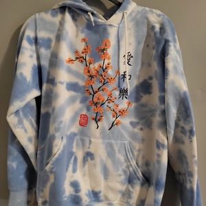 Soft blue tye dye hoodie